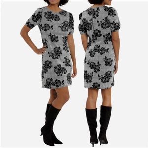 NWT London Times Plaid Floral Shift Dress